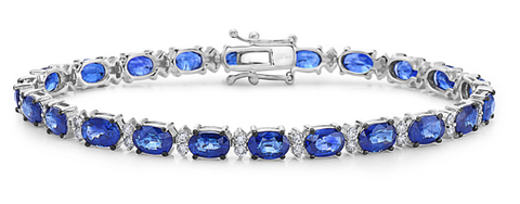 white gold diamond and sapphire tennis bracelet 