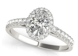 labgrown diamond oval halo engagement ring