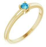 yellow gold blue zircon ring 