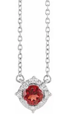 white gold garnet and diamond necklace