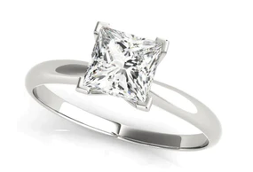 white gold solitaire princess cut diamond engagement ring