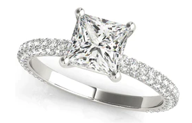 white gold diamond pave engagement ring