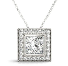 princess cut diamond pendant