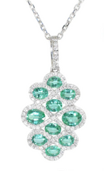 emerald and diamond pendant 