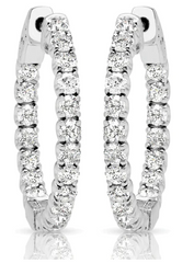 white gold inside out diamond hoop earrings