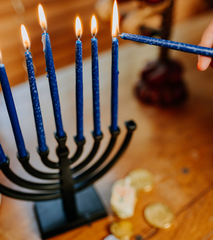 lighting the menorah 