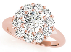 rose gold diamond halo engagement ring