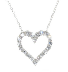 white gold diamond heart pendant 