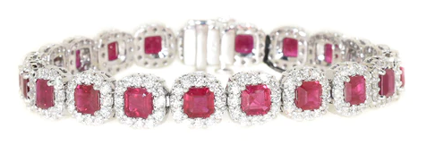 burmese ruby and diamond tennis bracelet