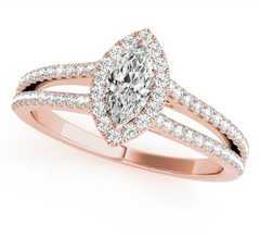 rose gold marquise diamond engagement ring