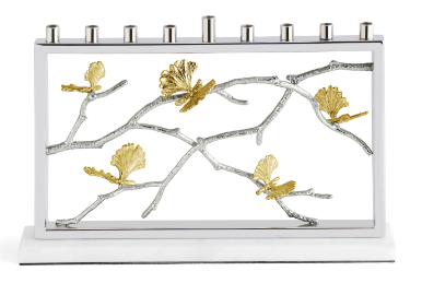 michael aram butterfly ginkgo luxe menorah