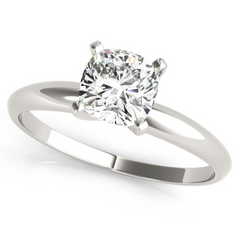 white gold solitaire cushion cut diamond