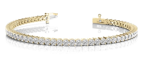 yellow gold diamond tennis bracelet