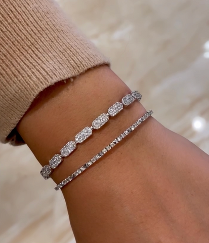 white gold and diamond stackable bracelets