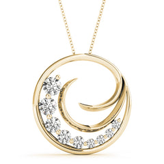 yellow gold diamond pendant 