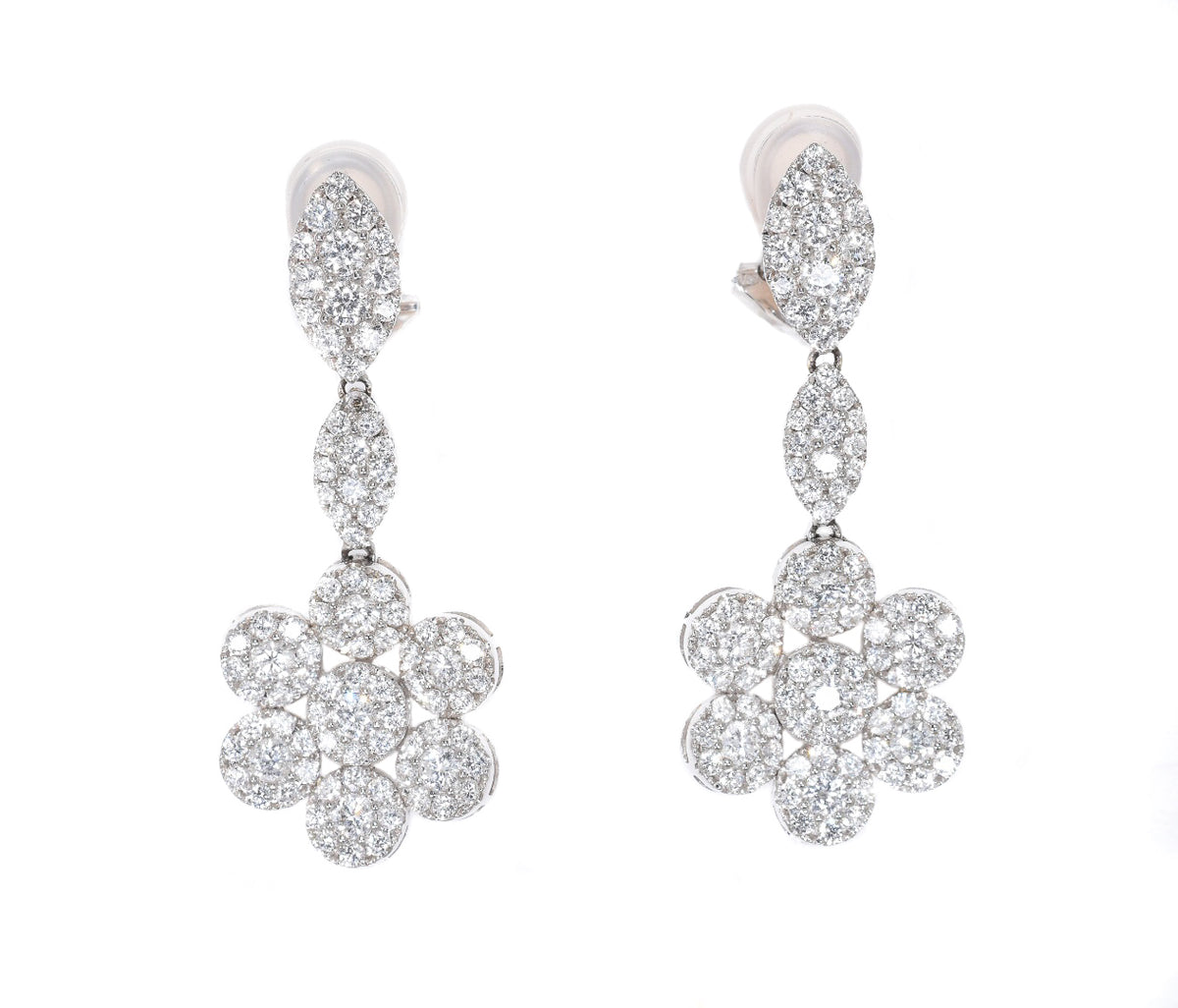 Diamond Flower Drop Earrings | Boca Raton, FL – Devon's Diamonds & Decor