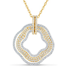 two tone diamond fashion pendant