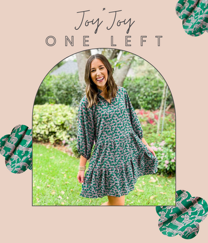 Joy*Joy Green Zebra Tiered Dress