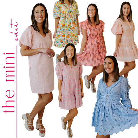 8.28 Boutique mini dresses in different colors and patterns 