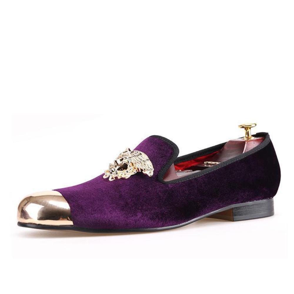 purple velvet shoes mens