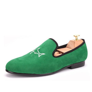 mens green velvet shoes