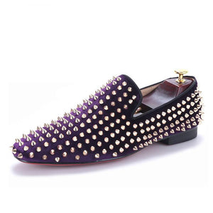 purple and gold dress shoes