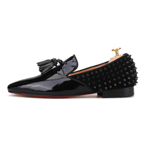 black dress shoes with spikes