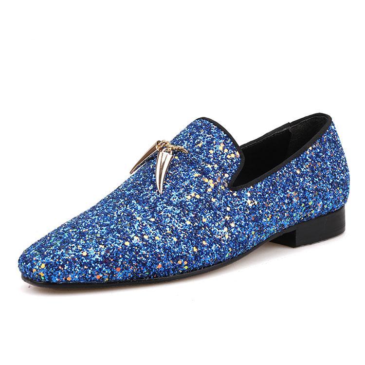 blue and gold loafers