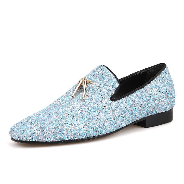 sky blue loafer shoes