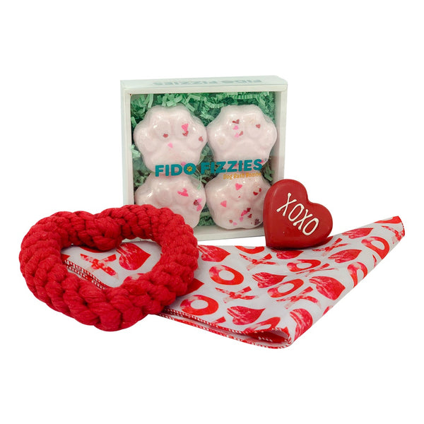 Fido Fizzies Valentine's Day Love Your Pup Fun Pack Valentine's Day Gift For Dogs Valentine's Day Dog Bath Bomb