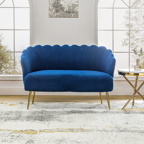 Nova Scalloped Bouclé Loveseat