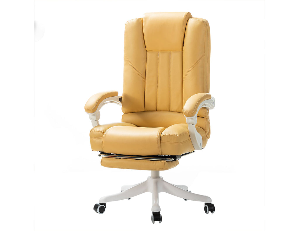 cream leather desk chair