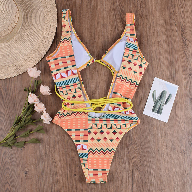 Sexy High Cut Strappy Cutout Front Brazilian One Piece Swimsuit ...