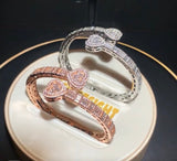 Iced Out Heart Bangle