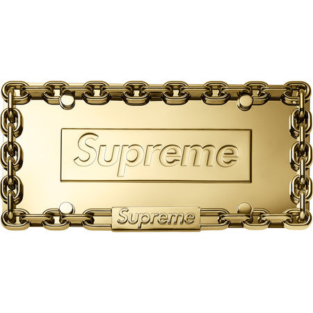 supreme chain license plate frame