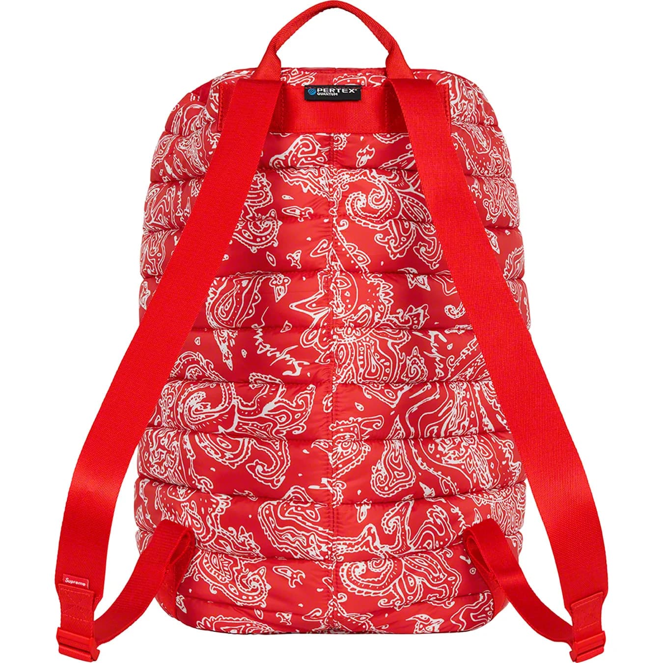 Supreme Puffer Backpack Red Paisley-