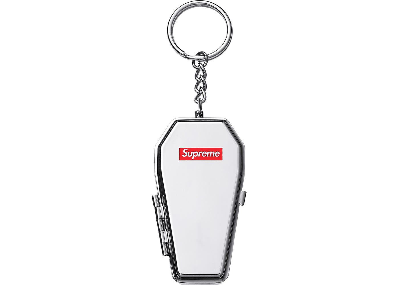 supreme coffin keychain silver