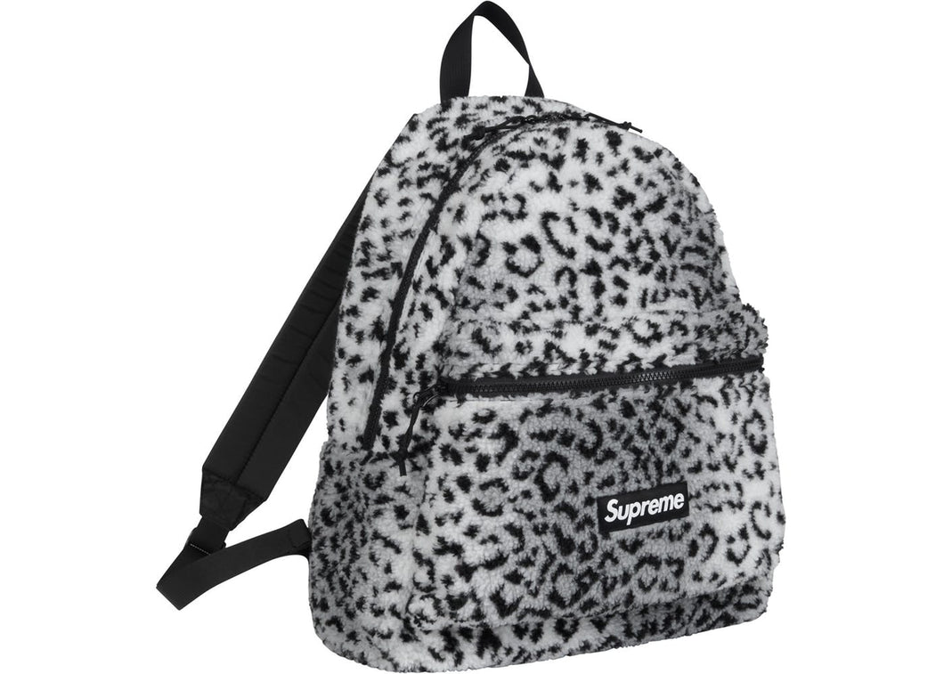 supreme leopard fleece backpack