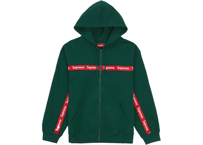 supreme text stripe hoodie