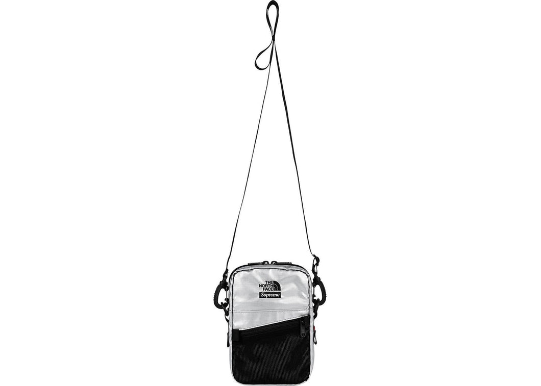 supreme the north face metallic shoulder bag silver