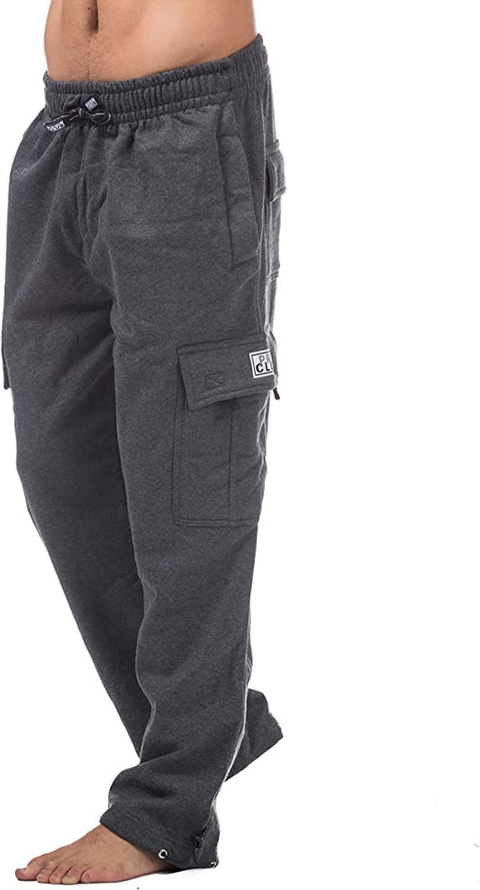 Pro Club Men's Heavyweight Fleece Cargo Pants, Medium, Charcoal