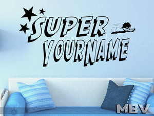 Superhero Wall Decal Custom Personalized Name Super Hero Wall Art Dec Rinohomedecor