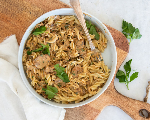 Mushroom Stroganoff - BARE Lean Vegetarian