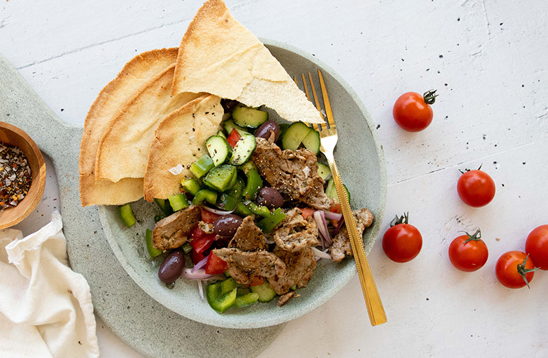 Pork Salad with Pita Chips from BARE Lean