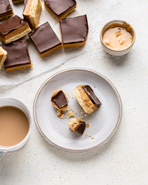 Cashew Caramel Collagen Millionaire Shortbread Bars Recipe