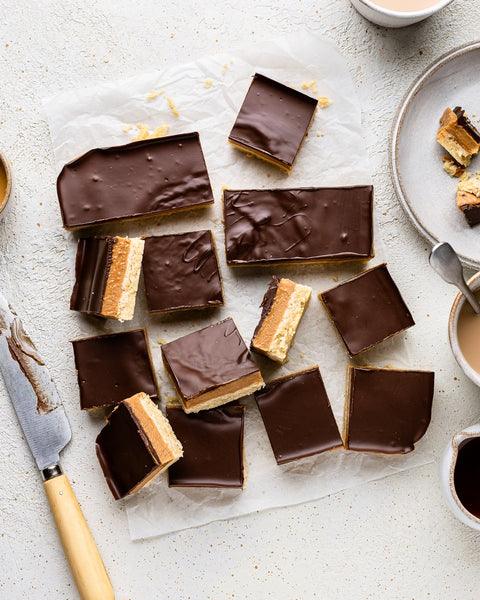 Cashew Caramel Collagen Millionaire Shortbread Bars Recipe