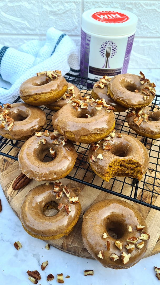 Pumpkin Doughnuts with Maple Collagen Frosting Recipe