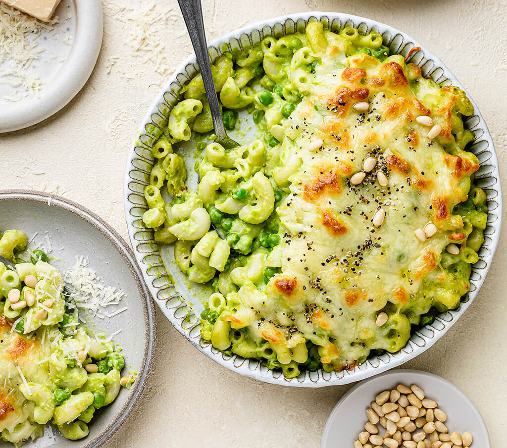 Peas mac and cheese with collagen