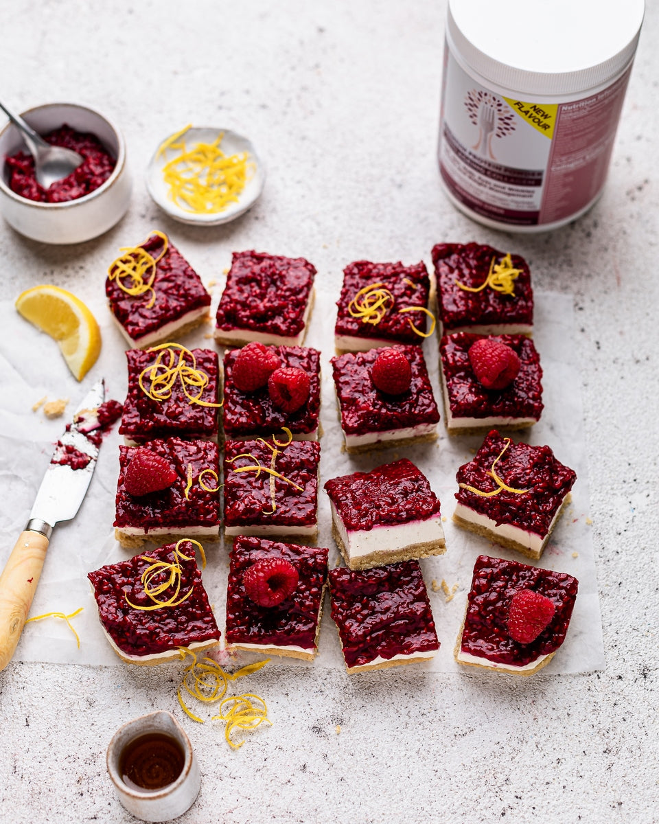 Raspberry Lemon Collagen Cheesecake Squares Recipe