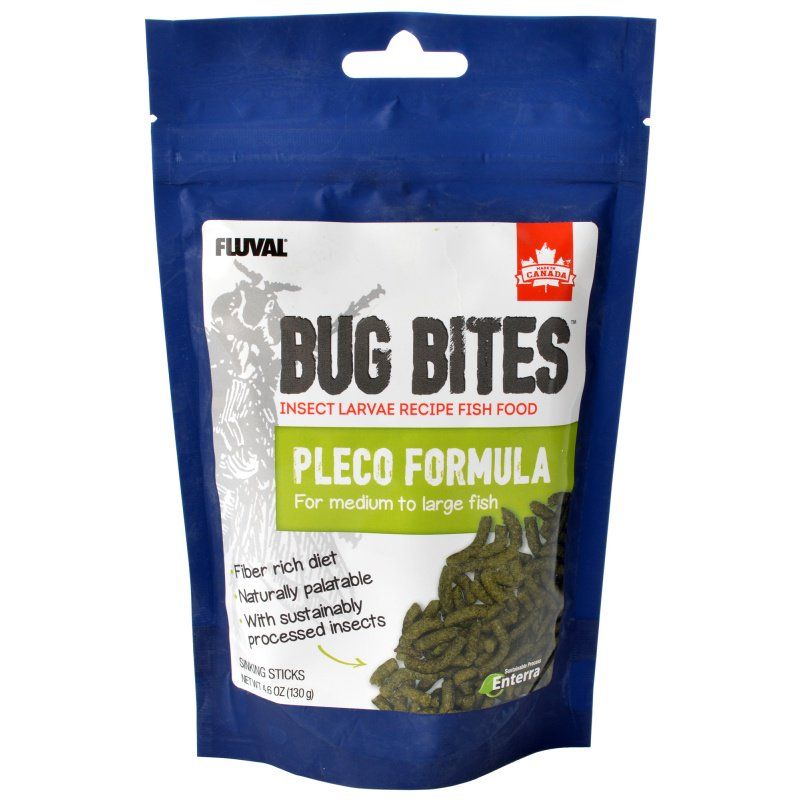 Fluval Bug Bites Pleco Formula Sticks for Medium-Large Fish, 4.59 oz